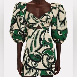 Alexis Iana Printed Puff-Sleeve Mini Dress